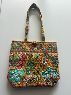 Vera Bradley Yellow Paisley Quilted Shoulder Bag